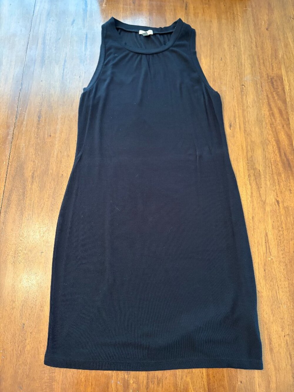 Bordeaux Black Ribbed Cotton Dress size Medium